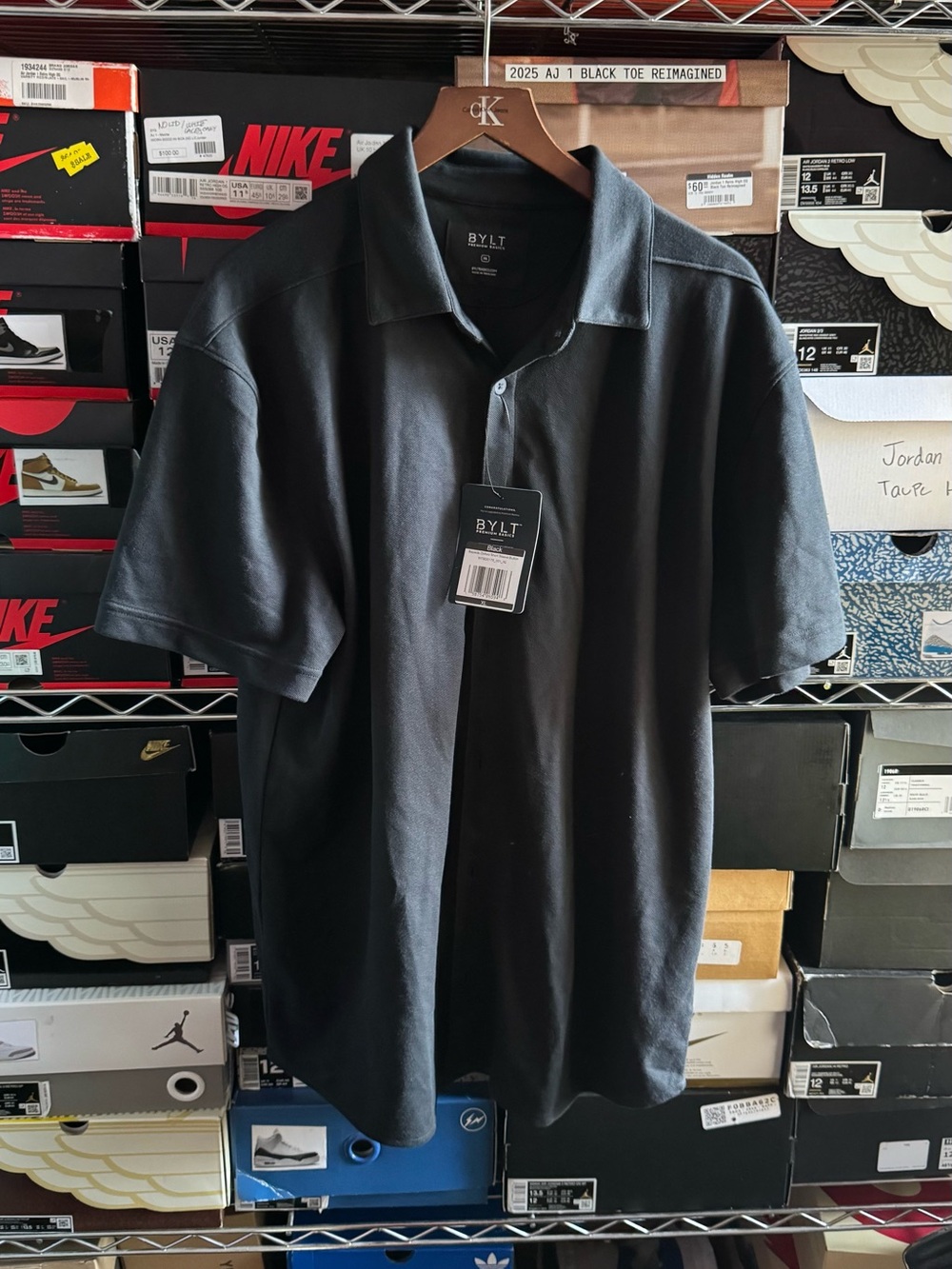 Men’s Short-Sleeve Polo Shirt — Black BYLT